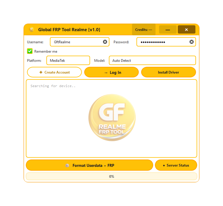 Global Frp Tool Realme 1 Click FRP Unlock Credit Any Qty [Existing Account]