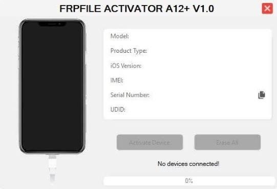 FRPFILE ACTIVATOR A12 + Bypass Hello Screen iPhone XR to 17 Pro Max - IPad A12+ To M3 No iCloud· Service, Notification