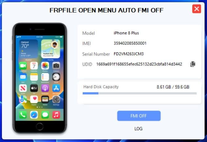 FRPFILE Open Menu iCloud Remove for iPhone, iPad Proxy method & FMI AUTO TOOL 1 click